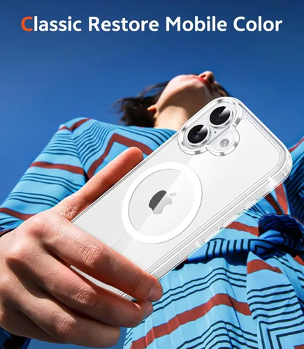 Miniatura 294 de FNTCASE Funda para iPhone 13 Pro-Max: Fundas magnéticas transparentes compatibles con Magsafe Slim anti amarillamiento protección contra caídas