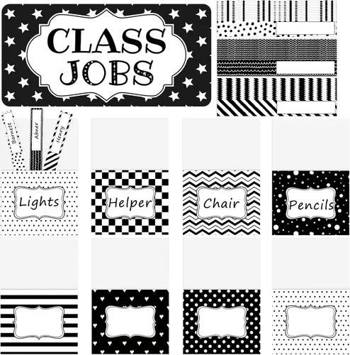 Miniatura 17 de Zonon Class Jobs Tablero de Anuncios Colorido para Trabajos de Clase Conjunto de Gráfico de Bolsillos Ayudante del Maestro Decoración de Pizarra