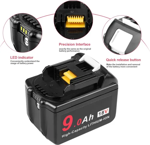 Miniatura 8 de ARyee Batería de repuesto BL1890 9000mAh 18V para herramientas eléctricas inalámbricas Makita BL1830 BL1840 BL1850 BL1860 BL1860 BL1890 DKP180Z