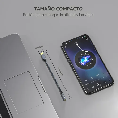 Miniatura 5 de TIPSEAN Adaptador USB C a 3.5mm Jack de Auriculares (Paquete de 2), Cable Dongle de Audio Aux USB-C para iPhone 17 Pro Max/17 Pro, 16/15 Pro Max