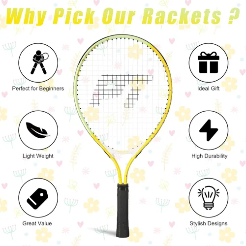 Miniatura 4 de PICKLETECH Kids Tennis Racket for Junior Toddlers Starter Kit 17-25" Tennis Racquet for Girls and Boys with Carry Bag, Lightweight for Beginners
