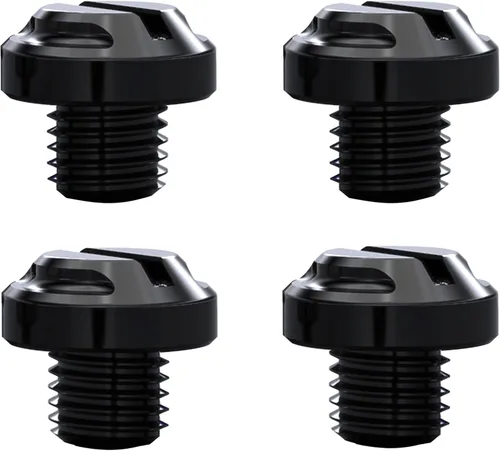 4 tornillos CNC para espejo de motocicleta, 2 tornillos regular+2 reversos M10x1.25 (negro, M10>2 regular + 2 reverso)