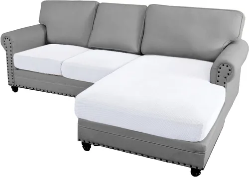 Miniatura 48 de ADPON Fundas de sofá modular, funda de cojín para sofá o sillón en forma de L, funda separada para sofá seccional izquierdo o derecho (1 diván, gris)