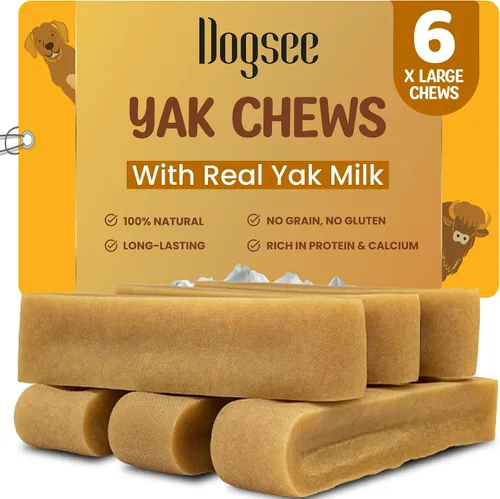 Dogsee Himalayan Yak Chews (XL - 6 masticables) | Masticables de yak para perros grandes | Golosinas para perros | Ayuda al dolor en las