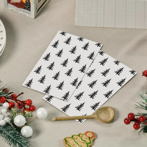 Miniatura 3 de Horaldaily 100 Servilletas Desechables de Papel Decorativas de Navidad para Invitados, Toallas de Mano Negras con Árboles de Navidad para Decoración