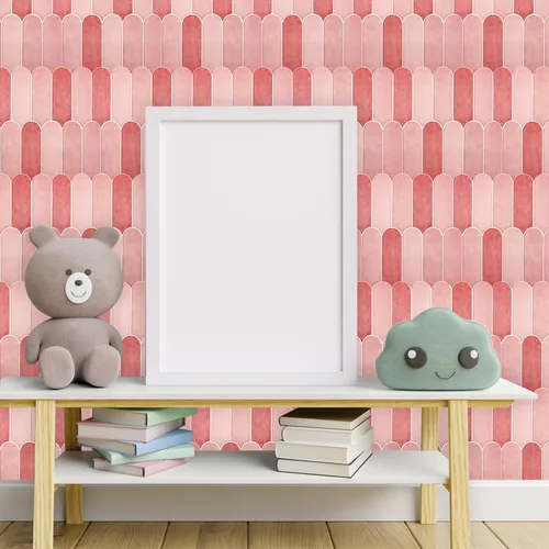 Miniatura 6 de Azulejos Rosas para Salpicaduras de Cocina de Despegar y Pegar, Azulejos Autoadhesivos 3D Rosa Brillantes con Diseño de Plumas de Pavo Real