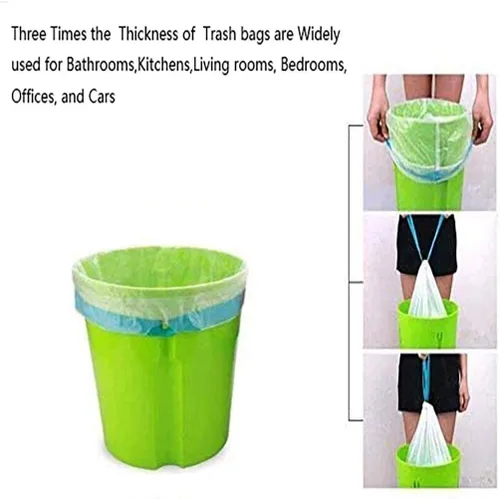 Miniatura 6 de Bolsa de basura pequeña de 2.6 galones, bolsas de basura para baño, bolsas de basura para dormitorio, hogar, cocina, 80 unidades, bolsa de basura