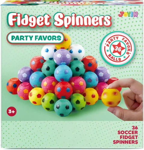 Miniatura 7 de JOYIN - Paquete de 36 juguetes para la ansiedad tipo spinners de fútbol para niños, al por mayor, pelotas antiestrés, rellenos para bolsas