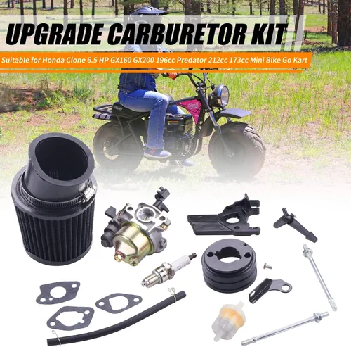 Miniatura 5 de Kit de Adaptador de Filtro de Aire de Carburador Mejorado de Alto Rendimiento con Bujía de Admisión Compatible con Predator 212cc 6.5 Hp Honda Gx160