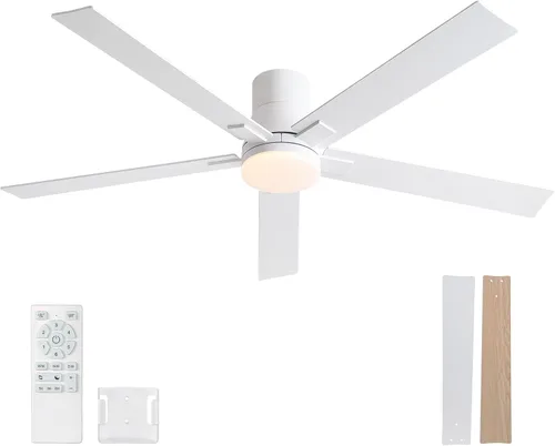 Miniatura 19 de Ventiladores de techo de 42 pulgadas con luces y control remoto, ventilador de techo de níquel cepillado, motor CC reversible de 6 velocidades, LED