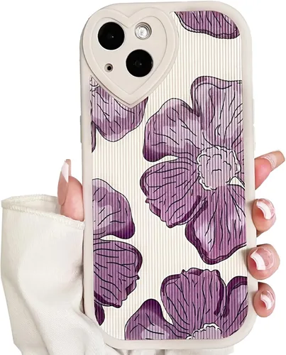 Miniatura 32 de Lovmooful Funda compatible con iPhone 13, diseño floral con lente de amor, protector de parachoques para niñas y mujeres, TPU suave a prueba
