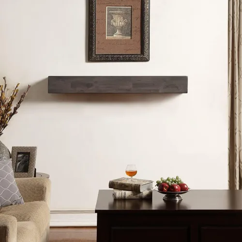Miniatura 8 de Duluth Forge Mantel de madera de acacia maciza de 48 pulgadas con ménsulas, acabado blanco antiguo, perfecto para chimeneas de gas y leña