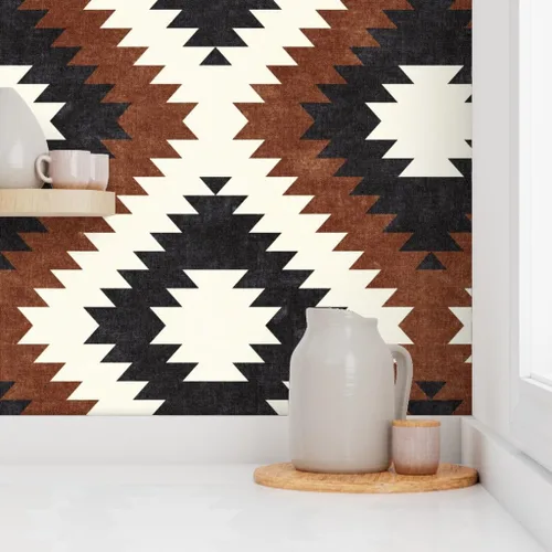 Miniatura 8 de Despegar y pegar papel tapiz Muestras – Neutros a pequeña escala Brandywine Cream Moda Neutral Rust Tribal Southwest Papel pintado extraíble