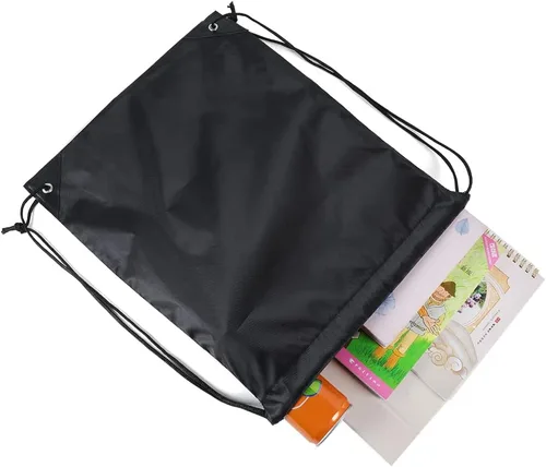 Miniatura 4 de CODOBON Mochila con cordón a granel Draw String Bags Cinch Bolsa de poliéster para deporte de gimnasio, Negro -, Classic