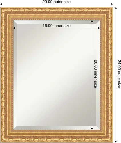 Miniatura 2 de Amanti Art 24x20 Bathroom Vanity Mirror, Versailles Gold Wood Frame, Rectangular Wall Mirror, Beveled Edge, Hangs Horizontally or Vertically