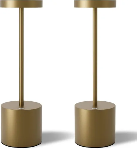 Miniatura 9 de TBBGA Lámpara de mesa LED inalámbrica, lámpara recargable con atenuación continua de 3 colores, lámpara de batería, luz nocturna portátil de metal