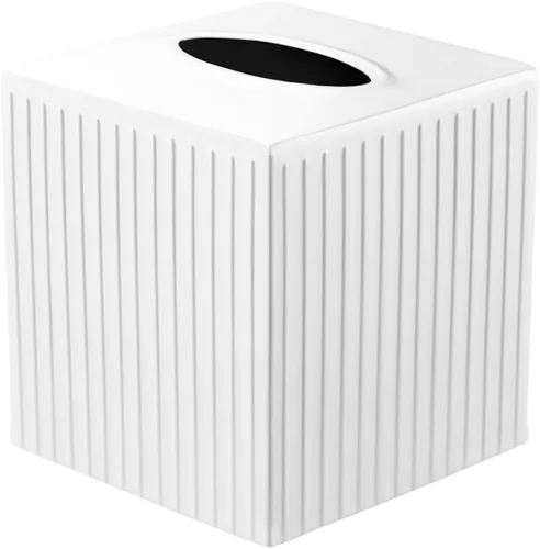 Miniatura 9 de Caja de pañuelos Monarch Abode Cuadrada – Caja de soporte de pañuelos de metal de peltre martillado a mano para accesorio de baño, cubo decorativo