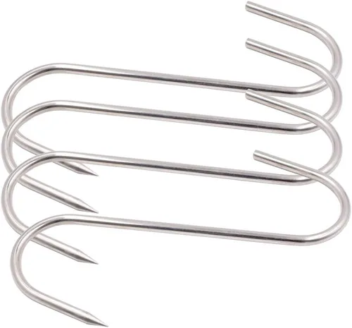 Miniatura 7 de 20 ganchos de carne de 5 pulgadas, gancho en S de acero inoxidable de 0.157 pulgadas para colgar, pollo, caza, ahumar, costillas, pescado, carne