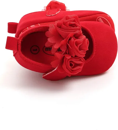 Miniatura 102 de RVROVIC Mocasines de princesa para bebé, zapatos brillantes de Mary Jane, zapatos de cuna de suela suave y ligera de primera calidad, zapatos