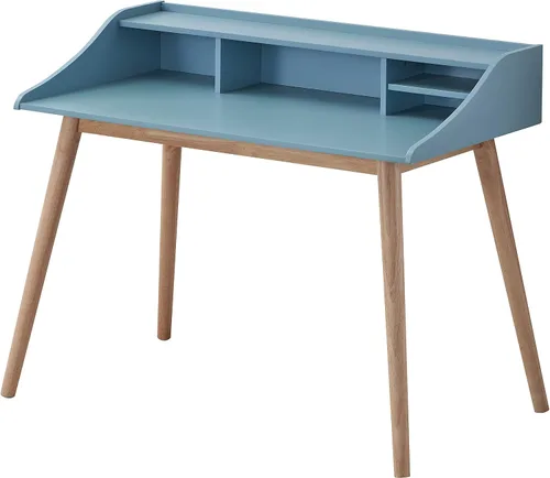 Miniatura 3 de R., Groria Mid-Century - Escritorio moderno de madera Strorage, color azul