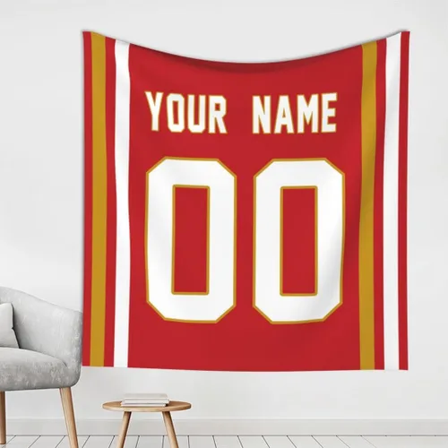 Miniatura 7 de Tapiz personalizado de fútbol americano personalizado con cualquier nombre, tapiz de 59 x 59 pulgadas, para colgar en la pared, gimnasio, deportes