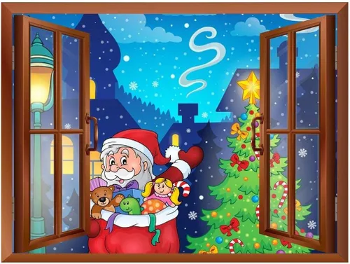 Miniatura 12 de wall26 Vinilo adhesivo de pared con diseño de Papá Noel y renos en la noche de luna llena, autoadhesivo, extraíble, para ventana, 24 x 32 pulgadas