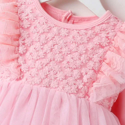 Miniatura 53 de Vestido de otoño de manga larga para niña pequeña, vestido de encaje con flores, boda, primer cumpleaños, bautizo, vestido con sombrero