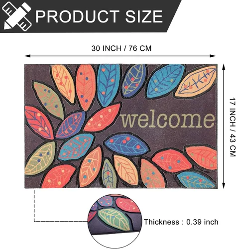 Miniatura 3 de CHICHIC Tapete para Puerta, Tapete de Bienvenida de 17x30 Pulgadas, Tapete para Puerta Delantera Exterior para Entrada del Hogar, Tapete Exterior