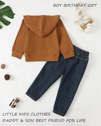 Miniatura 138 de Renotemy Ropa de bebé para niño, trajes de mezclilla, sudadera con capucha para bebés, pantalones de mezclilla, ropa para niños pequeños