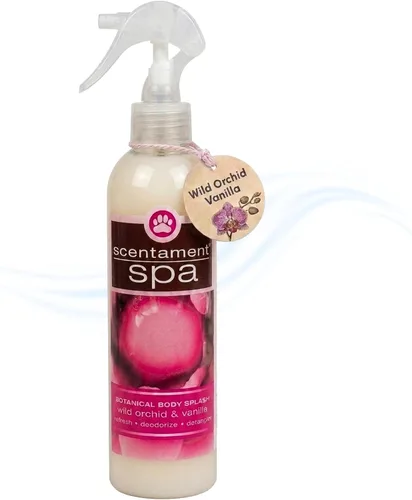 Best Shot Scentament Spa Botanical Body Splash, spray desenredante, spray corporal para mascotas, aerosol de colonia para gatos y perros, vainilla