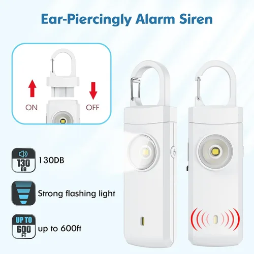 Miniatura 2 de Alarma personal recargable para mujeres, regalos de cumpleaños de Navidad para mujeres, hijas, estudiantes universitarios, adolescentes, ancianos