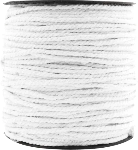 Mandala Crafts Cordón de macramé blanco de 0.118 pulgadas, 3 hebras, cuerda de algodón torcido, suministros de macramé, 109 yardas, cuerda de