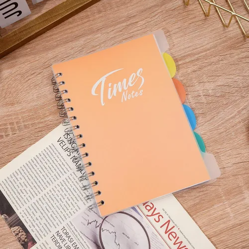 Miniatura 2 de Yoment Cuaderno de 5 materias con pestañas, cuaderno grande de 5 x 8 pulgadas con divisores, 240 páginas, cuadernos de plástico de tapa dura