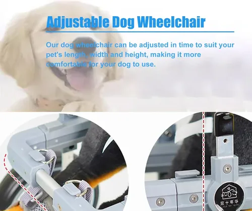 Miniatura 2 de Silla de ruedas para perro de 2 ruedas para pata trasera, carrito de ayuda para caminar para perros pequeños, medianos y grandes, ajustable