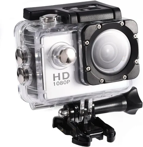 Cámara de acción 12MP 98.4 ft Deportes al aire libre 1080P Full LCD Mini videocámara con baterías recargables de 900mAh y accesorios de montaje