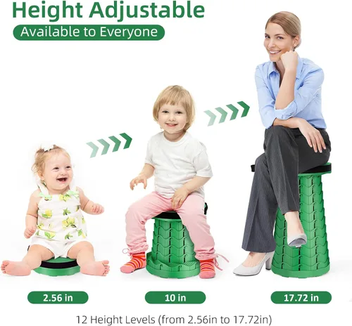 Miniatura 3 de Qiguet Taburete plegable, silla plegable, silla portátil mejorada con capacidad de carga de 400 libras, taburete portátil para camping, pesca