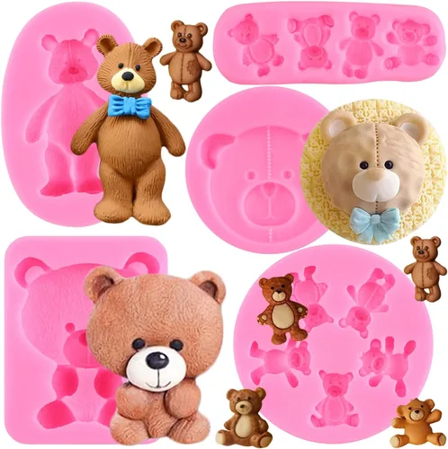 Miniatura 10 de ZiXiang Molde de silicona para oso para el día de San Valentín, molde de dulce de oso lindo molde de bola, perla, semiesfera, moldes de chocolate
