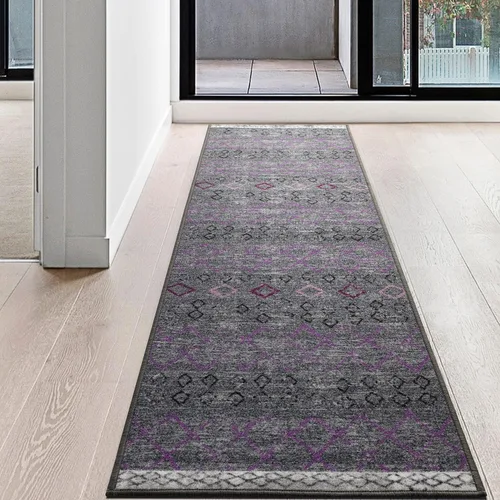 Miniatura 7 de Antep Rugs - Alfombras antideslizantes de 2 x 7 pies (antideslizante) con parte trasera de goma, de estilo antiguo, bohemio, marroquí y con pelo Azul