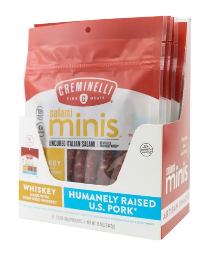 Miniatura 16 de Creminelli - Colaciones pequeñas de salami original con fabricación a conciencia en los Estados Unidos Es amigable con cerdo, keto y paleo. Cuenta