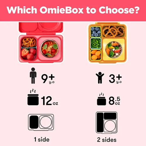 Miniatura 6 de Omie OmieBox UP Caja de Bento para Niños Lonchera Aislada Termo Térmico con Aislamiento al Vacío a Prueba de Fugas Envase de Hielo Refrescante