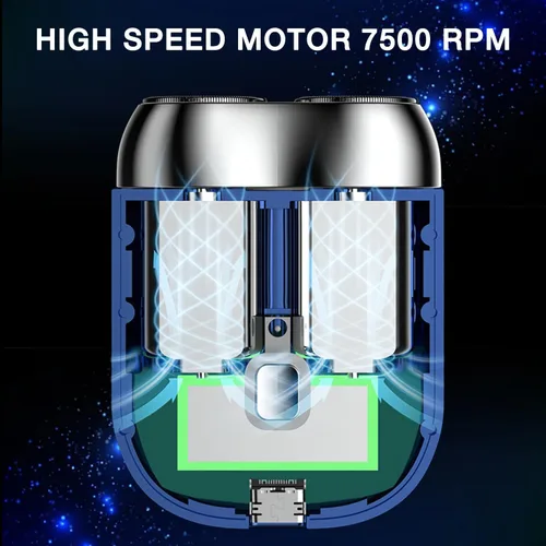 Miniatura 7 de 2026 Nuevo Modelo Mini Afeitadora Eléctrica de Doble Cabeza, Afeitadora Eléctrica Mini Portátil, Maquinilla de Afeitar Doble Cabeza Lavable