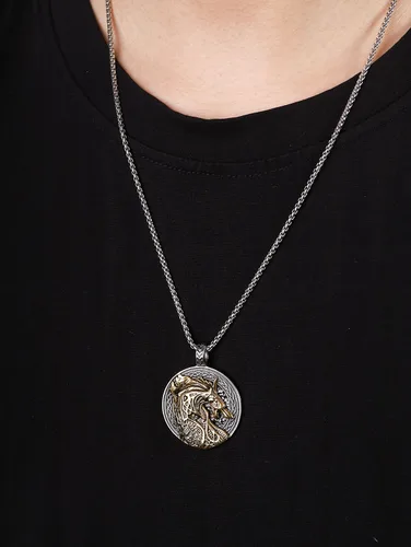 Miniatura 6 de HAQUIL Fenrir Wolf Necklace, Norse Wolf Fenrir Ragnarok Pendant,Viking Jewelry Gift for Men and Women