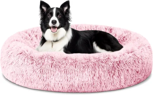 Miniatura 11 de ELSKER&HOME Cama relajante para perros, cama lavable en forma de dona, acolchada y con calentamiento, redonda de 30 pulgadas para perros medianos