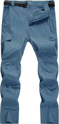 Miniatura 2 de WENRONSTA Pantalones cargo de senderismo para hombre, secado rápido, ligeros, impermeables, 6 bolsillos, para exteriores, pesca, montaña