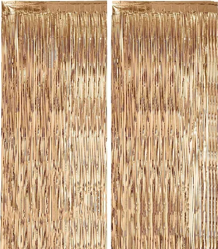 Miniatura 18 de Paquete de 2 cortinas de oropel negras de 3.28 x 6.56 pies, decoración de telón de fondo de fiesta con flecos metálicos para Halloween, Navidad