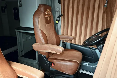 Miniatura 4 de Fundas para Asientos de Camiones para Kenworth Modelo T680, T880, W990 Marrón Brazos Largos 17" - Protección para Asientos de Camiones - Accesorios