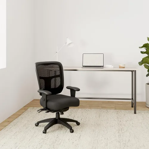 Miniatura 2 de Asiento de respaldo alto Office Star ProGrid con brazos ajustables y deslizador de asiento multifunción, Metal, Negro
