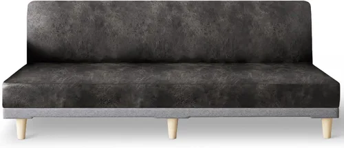 Miniatura 21 de molasofa - Funda elástica para futón de aspecto de cuero, cubierta para sofá sin brazos, protector de muebles con parte inferior elástica, funda