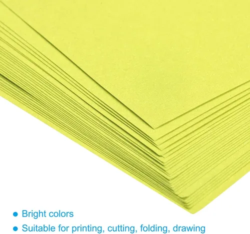 Miniatura 4 de MECCANIXITY 25 hojas de papel de copia de color de 8 1/2 pulgadas, papel de impresora de 2.65 oz/m², amarillo fluorescente para impresión