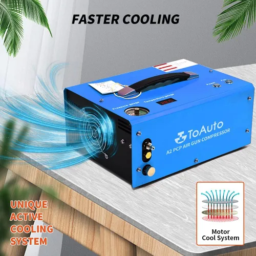 Miniatura 8 de TOAUTO - Compresor de aire A2 PCP, parada automática, portátil de 4500 Psi/30 Mpa, sin aceite/agua, compresor HPA de conector rápido de 8MM